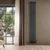 Traditional 4 Column Radiator & Valves - 1800 x 290mm - Anthracite Grey