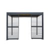 Anthracite Aluminium Pergola With White Blinds, 2 x Side Panels & LED Lights - 3m x 3m