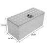 Aluminium Tool Box 102L Lockable Chest 2 Keys Trailer Truck Van Locker Boxes Storage Heavy Duty Checker Plate Rubber Base Liner & Seal Gas Struts Carry Case XL 32
