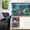 MonsterShop Fish Tank Aquarium & Starter Accessories, White Cabinet, Black Gravel, 4ft, 300L
