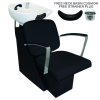 Backwash Salon Chair Hairdressing Unit Barber Tilting Sink Shampoo Back Hair Washing Hairdresser Wash Black