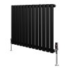 Oval Single Column Radiator & Valves - 600mm x 780mm - Black