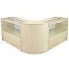 MonsterShop Gemini Retail Display Shop Counters Set & Glass Showcase Cabinet Units, Maple
