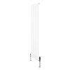 Flat Single Column Radiator & Valves - 1600mm x 420mm - White