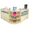 MonsterShop Virgo Shop Counter Cabinets & Retail Display Glass Showcase Set, Maple, Melamine MDF
