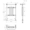 Traditional Heated Towel Rail Radiator - 950mm x 570mm - White