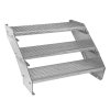 Metal Staircase 3 Section Adjustable Height 90cm / 900mm Wide Galvanised Steel Silver 3 Steps Weatherproof Grate Step Outdoor Garden Patio Modular Stairs 5mm Rod Thickness FREE Fixing Kit