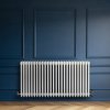 Traditional 4 Column Radiator & Valves - 600 x 1190mm - White