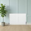 Flat Single Column Radiator & Valves - 600mm x 910mm - White