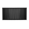 Oval Column Radiator 600mm x 1200mm Modern Designer Double Panel Central Heating Heater Matt Black Carbon Steel Horizontal Kitchen Living Room Bathroom FREE Cleaning Brush Fixing Kit & Brackets