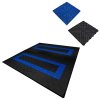 Vented Modular Interlocking Flooring Tiles & Edges 165 Black & 60 Blue Double Garage Heavy Duty Floor Mat Showroom Workshop Outdoor Polypropylene Anti Slip Weather Resistant Drainage 6m x 6m 36m2