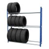 Tyre Racking Unit Wheel Storage Boltless Steel Shelving Bay Blue Garage Mechanic Workshop Heavy Duty 450kg Capacity Rack 3 Tier 24 Tyres 185cm x 185cm x 40cm FREE Rubber Mallet 2 x FREE Bay Connectors