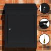 Parcel Post Drop Box Black Large Steel Outdoor Lockable 2 Keys Letter Mail Package Courier Container Delivery Storage Wall Mount Safe Secure Anti Fishing Scannable Barcode FREE Screwdriver Fixing Kit