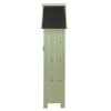 Wooden Garden Storage Shed Green Tool Organiser Cabinet Beach Hut Sentry Box Lockable Doors 3 Corner Shelves 4 Door Hooks Roof Hatch Padlock 4 Keys Ground Fixing Kit Screw Covers Fir Wood Asphalt Roof