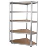 2 x 90cm Heavy Duty Racking & 1 x Corner Unit / Garage Galvanised Steel Shelving
