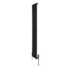 Flat Single Column Radiator & Valves - 1600mm x 280mm - Black