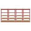 1 x Corner Garage Racking Unit & 4 x Single Racking Storage Units / 5 Z-Rax Red Steel & MDF Shelves / 8525kg capacity / 265kg per shelf / Free Rubber Mallet