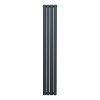 Oval Column Radiator 1600mm x 240mm Modern Designer Double Panel Central Heating Heater Matt Anthracite Grey Carbon Steel Vertical Kitchen Living Room FREE Cleaning Brush Fixing Kit & Brackets