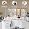 Professional Manicure Table Nail Technician Beauty Salon Tech Station Storage Desk Built In Dust Collector Fan Removable Cushion Rubber Mat 8 Castor Wheels 3 Pull Out Drawers 1 Cupboard 2 Shelves
