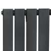 Flat Single Column Radiator & Valves - 1600mm x 280mm - Anthracite Grey