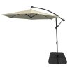 Cream 3m LED Cantilever Parasol With Plain Base