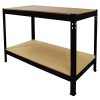 Work Bench Garage Table / Metal Storage Shelving DIY Tools Heavy Duty Workbenches Workshop Shed / 2 Shelves 90cm x 120cm x 60cm