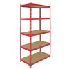 Monster Racking Z-Rax Heavy Duty Garage Storage Shelving, 360kg/shelf, 90cm x 183cm x 45cm, Red