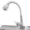 Catering Sink Stainless Steel Kitchen Commercial Restaurant Double Bowl Storage Shelf Unit & Tap  / Right Hand Drainer