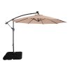 LED Cantilever Parasol 3m With Square Base - Beige