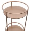 Bar Cart Trolley Drinks Serving Table On Wheels Rose Gold Round Storage, Art Deco, 30's Style, Cocktail Tea Party, Furniture, Side-table, Modern, Vintage, 2 Shelves