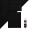 Camper Van Lining 2 Storage Pouches & 5 Cans Adhesive Glue Black Carpet 4 Way Stretch 2m Wide 11m2 Coverage Car Motorhome Vehicle Interior Campervan Conversion 2 Size Tool Document Pocket Organiser