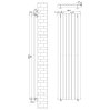 Oval Single Column Radiator - 1800 x 480mm - Black