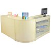 MonsterShop Saturn Shop Counters Set & Glass Retail Showcase Cabinet Display, Maple, Melamine MDF