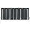 Flat Single Column Radiator & Valves - 600mm x 1400mm - Anthracite Grey