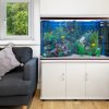 MonsterShop Fish Tank Aquarium & Starter Accessories, White Cabinet, White Gravel, 4ft, 300L