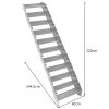 Metal Staircase 11 Section Adjustable Height 60cm / 600mm Wide Galvanised Steel Silver 11 Steps Weatherproof Grate Step Outdoor Garden Patio Modular Stairs 5mm Rod Thickness FREE Fixing Kit