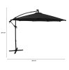 Hanging 2 Seater Egg Chair + Black LED Cantilever Parasol Bundle