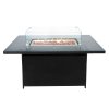 8 Seater Rattan Furniture Set With Firepit - Black