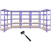 5 x 90cm Blue Warehouse Storage Bays / Garage Shed Shelving / Utility Rack + FREE Rubber Mallet