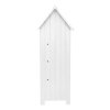 Wooden Garden Storage Shed White Tool Organiser Cabinet Beach Hut Sentry Box Lockable Doors 3 Corner Shelves 4 Door Hooks Roof Hatch Padlock 4 Keys Ground Fixing Kit Screw Covers Fir Wood Asphalt Roof