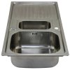 KuKoo Stainless Steel Kitchen Sink Basin & Confetti Tap, Reversible 1.5 Bowl, 105cm x 18cm x 50cm