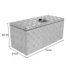 Aluminium Tool Box 70L Lockable Chest 2 Keys Trailer Truck Van Locker Boxes Storage Heavy Duty Checker Plate Rubber Base Liner & Seal Gas Struts Carry Case Large 28