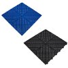 Vented Modular Interlocking Flooring Tiles & Edges 120 Black & 120 Blue Double Garage Heavy Duty Floor Mat Showroom Workshop Outdoor Polypropylene Anti Slip Weather Resistant Drainage 6m x 6m 36m2
