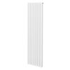 Oval Column Radiator 1800mm x 480mm Modern Designer Double Panel Central Heating Heater Gloss White Carbon Steel Vertical Kitchen Living Room Bathroom FREE Cleaning Brush Fixing Kit & Brackets
