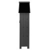 Wooden Garden Storage Shed Grey Tool Organiser Cabinet Beach Hut Sentry Box Lockable Doors 3 Corner Shelves 4 Door Hooks Roof Hatch Padlock 4 Keys Ground Fixing Kit Screw Covers Fir Wood Asphalt Roof
