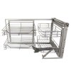 KuKoo Right Hand Corner Kitchen Pull Out Baskets, 90-100cm Cabinet 4 Metal Slide Out Storage Drawers