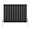 Oval Single Column Radiator & Valves - 600mm x 780mm - Black