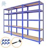 Monster Racking T-Rax Metal Storage Shelves, Blue, 90cm W, 45cm D, Set of 3