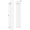Oval Single Column Radiator & Valves - 1800mm x 360mm - Anthracite Grey