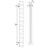 Oval Single Column Radiator & Valves - 1800mm x 240mm - Anthracite Grey
